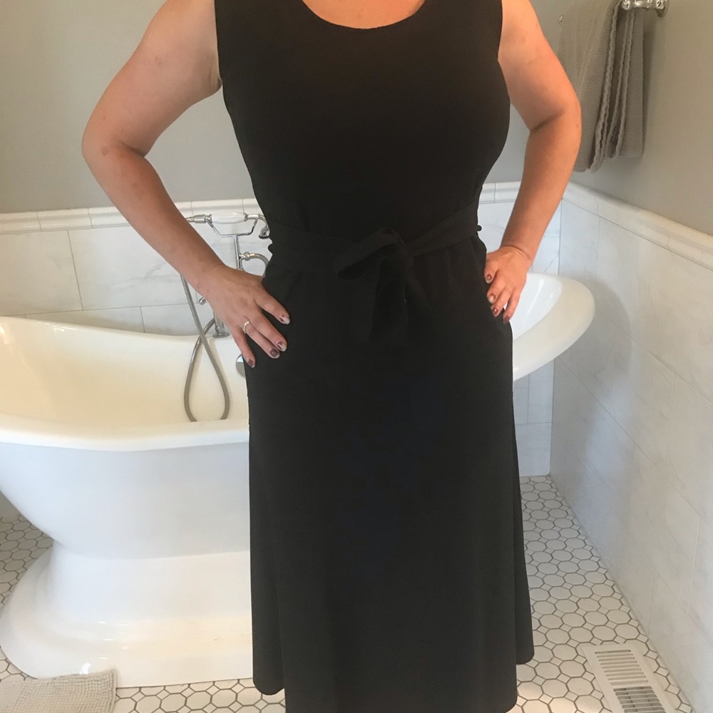 Belted Fit & Flare Midi Dress